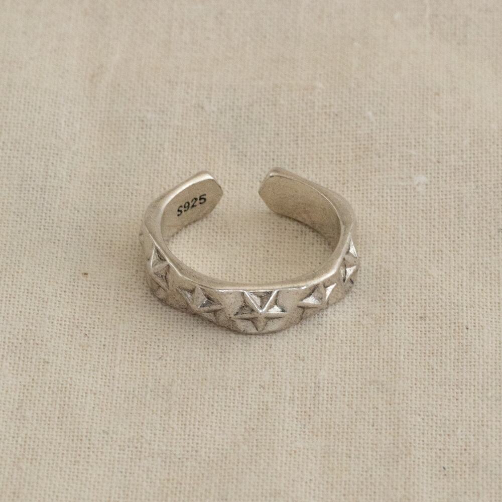 Vintage Silver Modern Star Ring – Adjustable Size, Unisex, Brand New